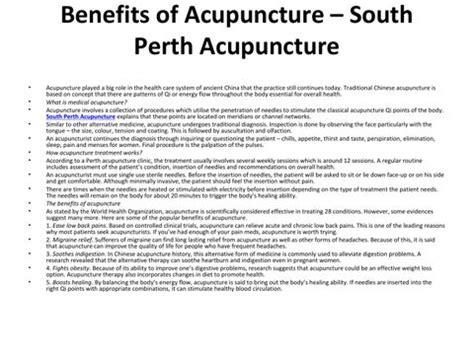 acupuncture south perth